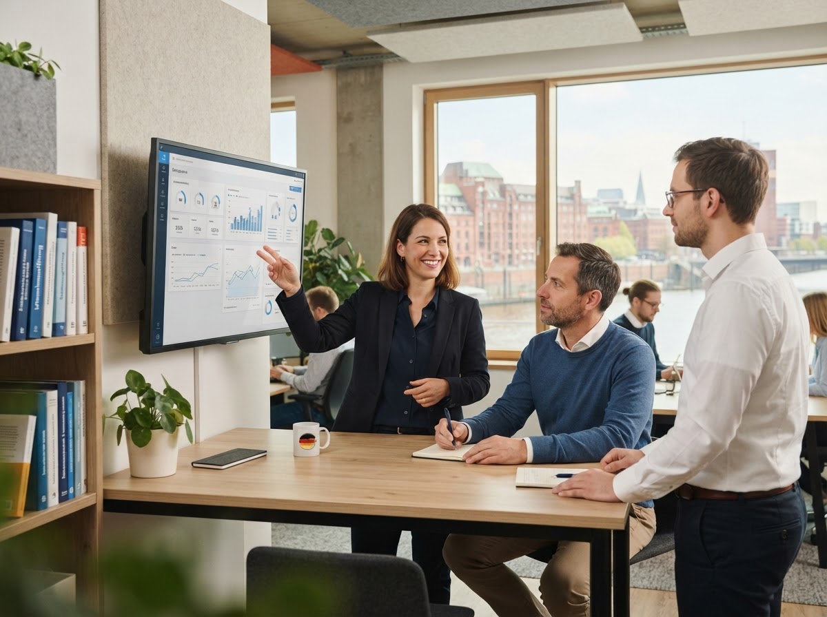 Stark Zählentum Nutzung des mobilen Dashboards durch einen ortsunabhängigen Investor